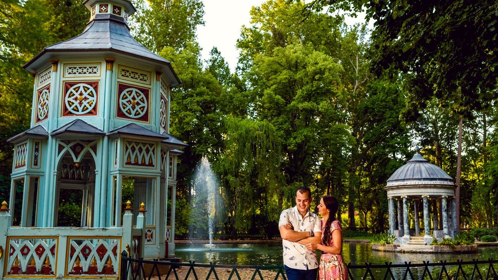 Couple standing together in a sunny park, planning household rules for testosterone gel